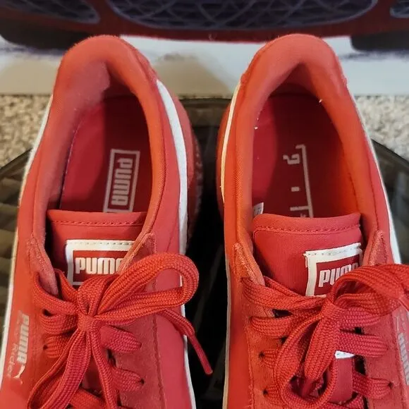 Puma Jamming Easy Rider Bubble Sole Red Suede Shoes Size 7 Youth Womens 8.5