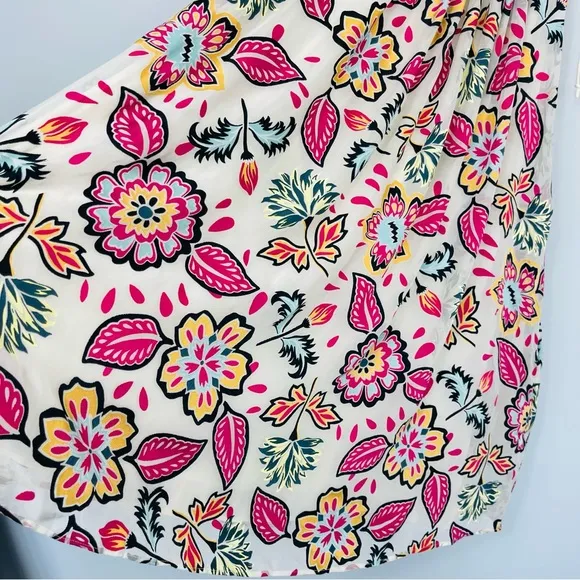 Rag &amp; Bone Bailey Mini Dress Silk Floral Self Tie Swing  Summer Tropical Hawaii