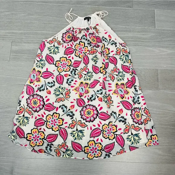 Rag &amp; Bone Bailey Mini Dress Silk Floral Self Tie Swing  Summer Tropical Hawaii
