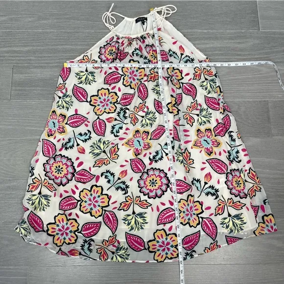 Rag &amp; Bone Bailey Mini Dress Silk Floral Self Tie Swing  Summer Tropical Hawaii