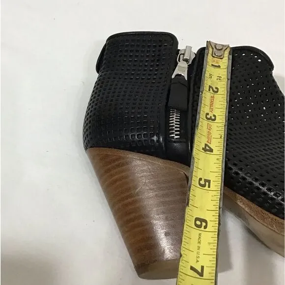 rag &amp; bone Margot Western Boots Perforated Leather Black Size 36 1/2