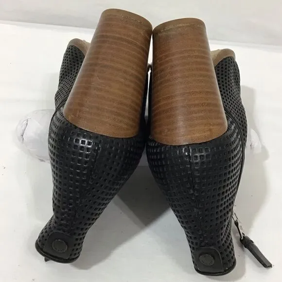 rag &amp; bone Margot Western Boots Perforated Leather Black Size 36 1/2