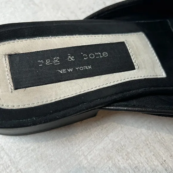 Rag and Bone Leather Loafer Mule Slides Size 40 or US Size 10 Slip On Flat Mules