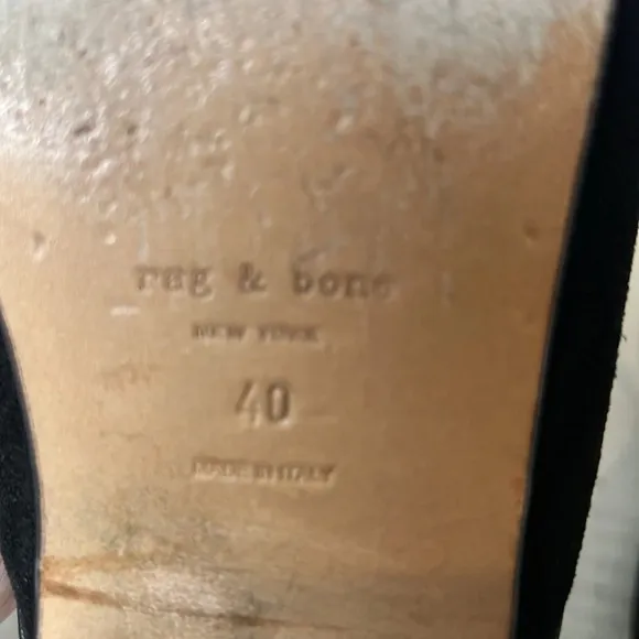 Rag and Bone Leather Loafer Mule Slides Size 40 or US Size 10 Slip On Flat Mules