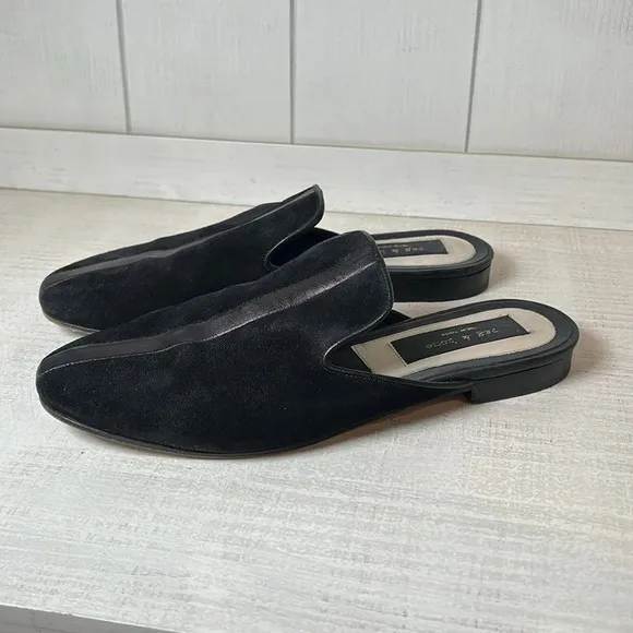 Rag and Bone Leather Loafer Mule Slides Size 40 or US Size 10 Slip On Flat Mules