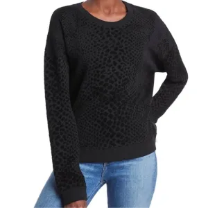 Rails Black Leopard Print Women's Sweater size Medium