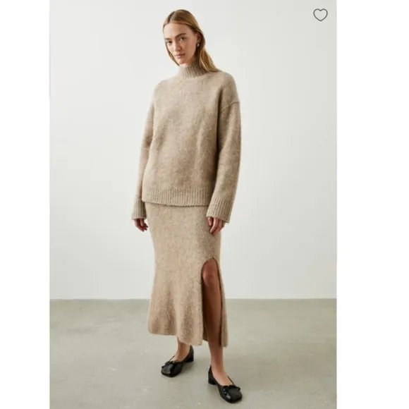 Rails Diana Alpaca Blend Sweater Skirt in Oatmeal - Medium