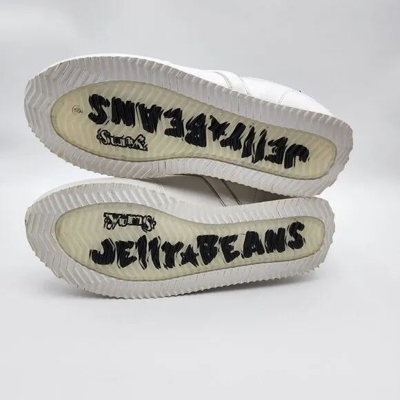 RARE 2008 YUMS &quot;Jellybean&quot; Women's SIZE 10 PATTENT LEATHER SHOES White SEE PHOTO