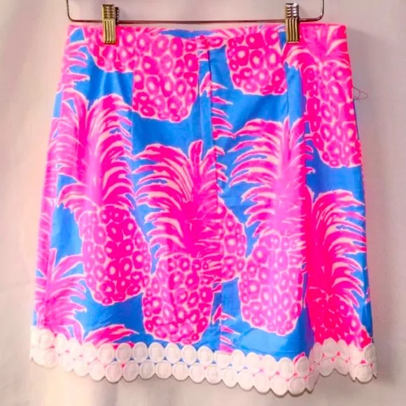 🍍Rare!!🍍 Lilly Pulitzer Women’s Pineapple Embroidered Pink Blue Purple Skirt 2