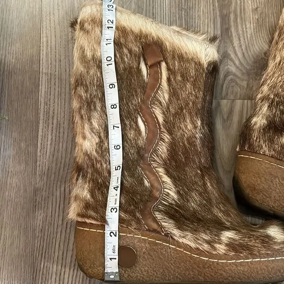 *RARE* VINTAGE 1960/70’S REAL FUR SNOW BOOTS FROM GERMAN CMPNY SCHAPURO SIZE 6.5