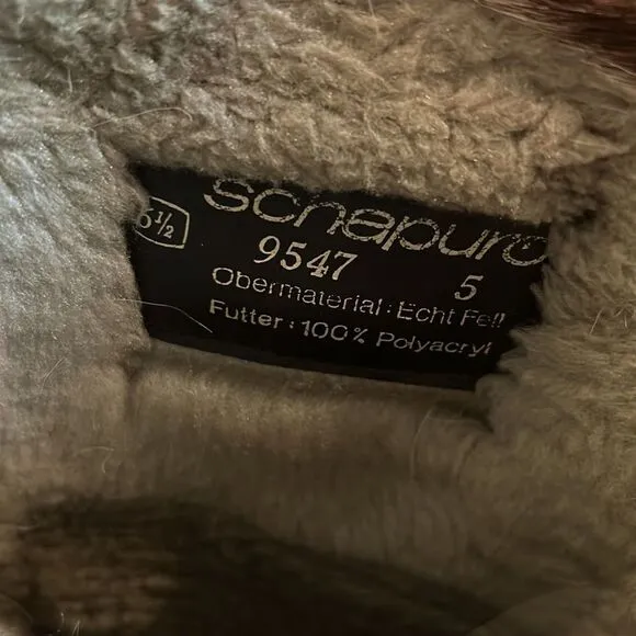 *RARE* VINTAGE 1960/70’S REAL FUR SNOW BOOTS FROM GERMAN CMPNY SCHAPURO SIZE 6.5