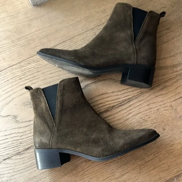 REBELS Green Suede Leather Chelsea Ankle Boots EU 37 / US 6.5 $168