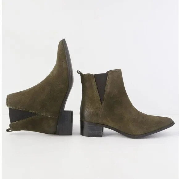 REBELS Green Suede Leather Chelsea Ankle Boots EU 37 / US 6.5 $168