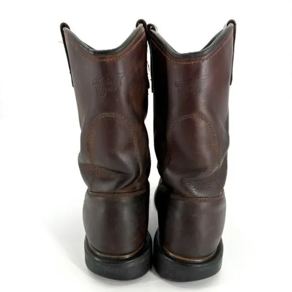 Red Wing Shoes Pull On Steel Toe Brown Leather Work Performance 9.5 Boots