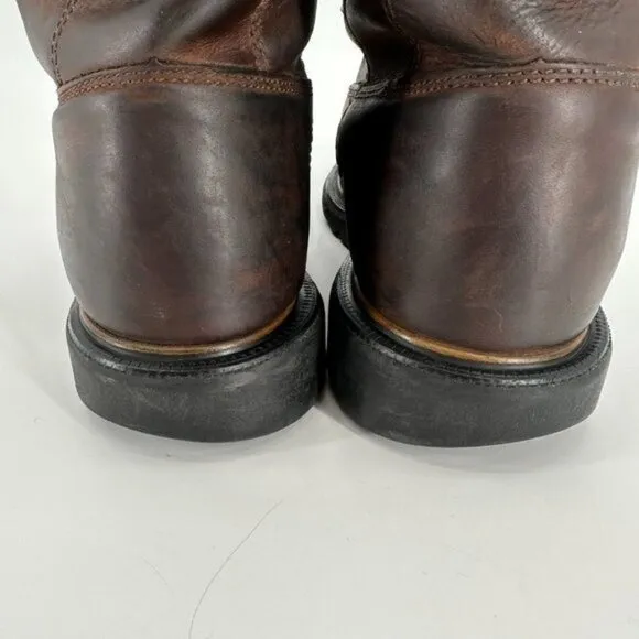 Red Wing Shoes Pull On Steel Toe Brown Leather Work Performance 9.5 Boots