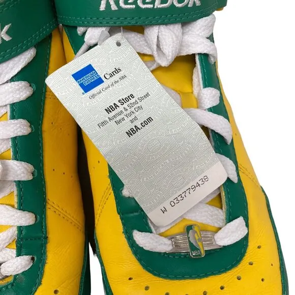 Reebok Boston Celtics NBA Sneakers Mens 11 Yellow Green Dfunkd basketball shoes