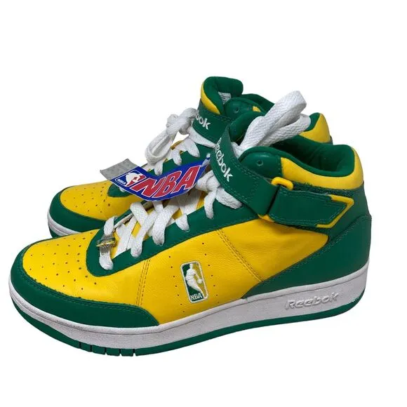 Reebok Boston Celtics NBA Sneakers Mens 11 Yellow Green Dfunkd basketball shoes