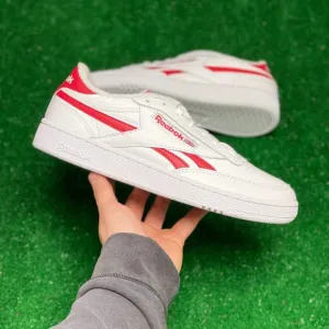Reebok Club C Revenge Low Mens Casual Shoes White Red H04170 NEW Size 9.5