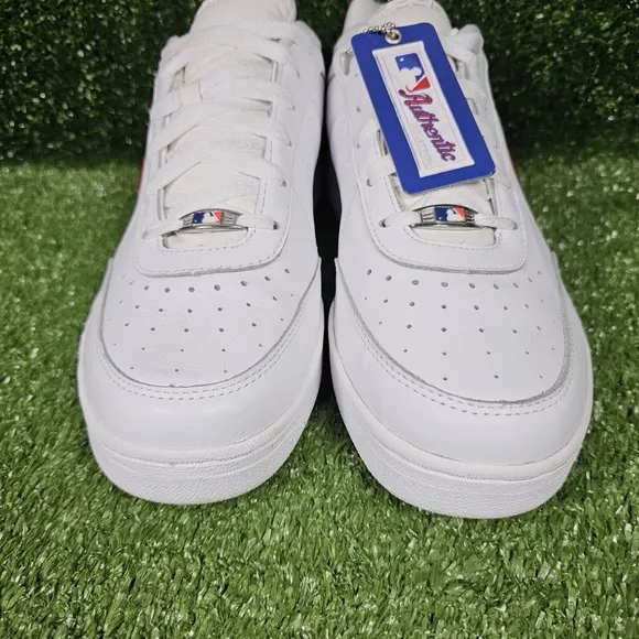 Reebok MLB Authentic Philadelphia Phillies White Leather Sneakers Mens Size 12