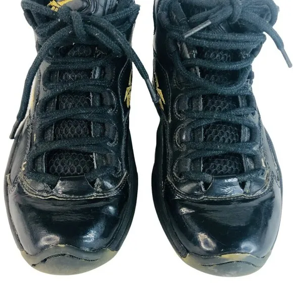 Reebok Question Mid New Years Eve Iverson Sneaker Boy Youth 4 Black Gold  Shoes