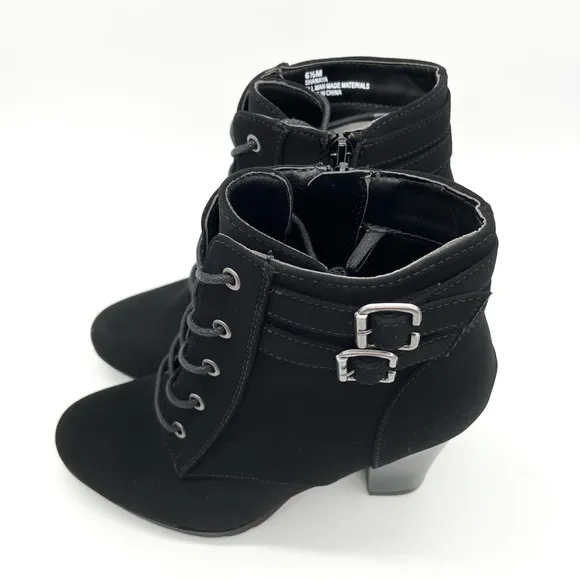 Rialto Shanaya Suede Lace Up Combat Black Boots