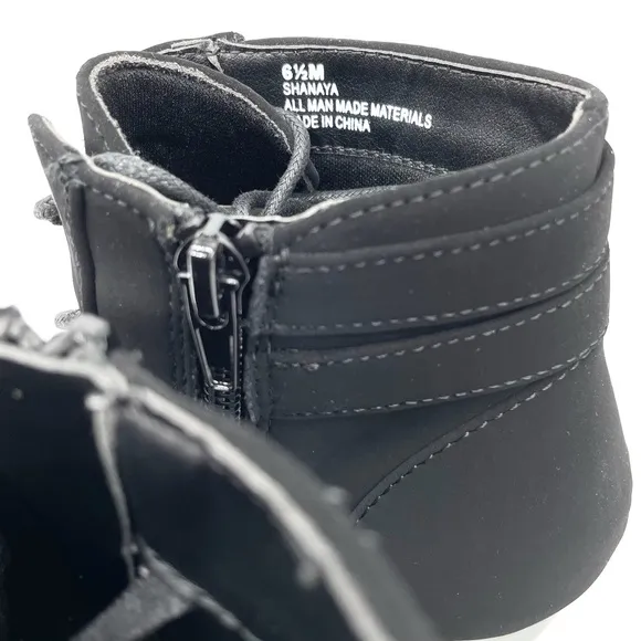 Rialto Shanaya Suede Lace Up Combat Black Boots