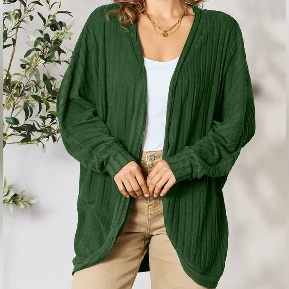 Ribbed Haven Cardigan - Green