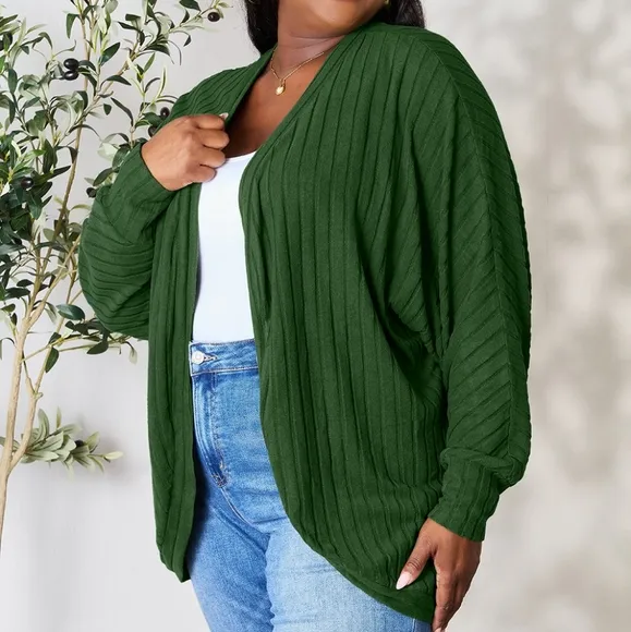 Ribbed Haven Cardigan - Green