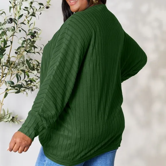 Ribbed Haven Cardigan - Green