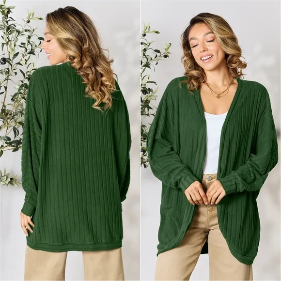 Ribbed Haven Cardigan - Green