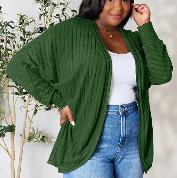Ribbed Haven Cardigan - Green