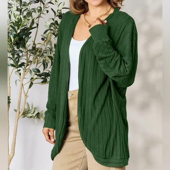 Ribbed Haven Cardigan - Green