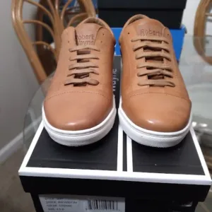 Robert Wayne Cognac Leather Lace up Shoes Size: 8.5