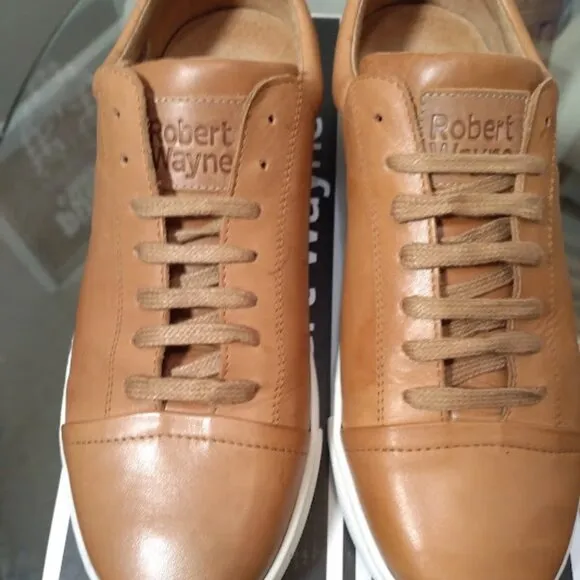 Robert Wayne Cognac Leather Lace up Shoes Size: 8.5