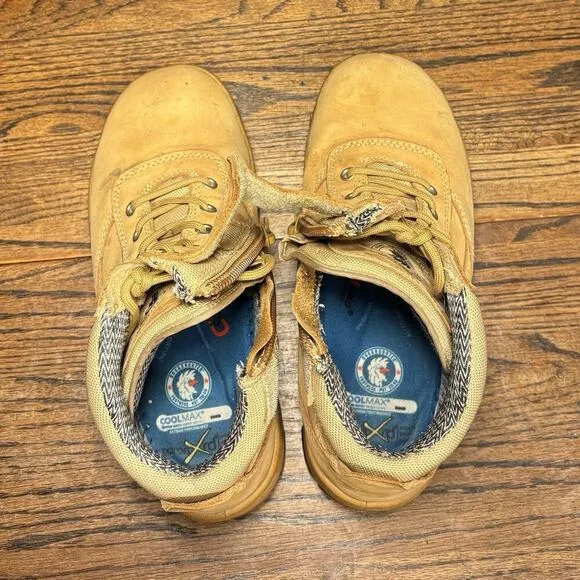Rock Rooster AK050 Tan Leather Hiking Boots Women’s 7 Men’s 6 EEE