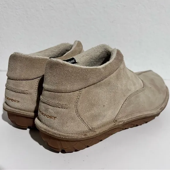 Rockport Beige Tan Suede Leather Front Zip Chukka Boots 10.5