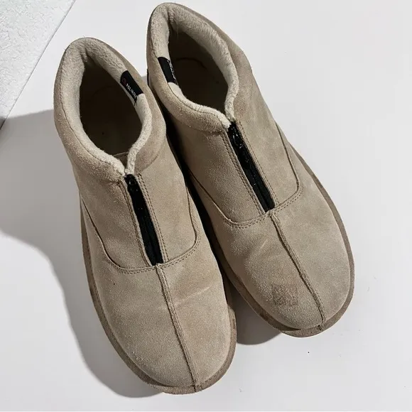 Rockport Beige Tan Suede Leather Front Zip Chukka Boots 10.5