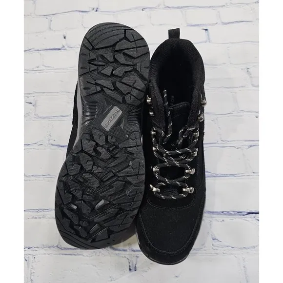 ROCKPORT Dickinson Suede Leather Hiker Hiking Boots Black CI8554 MENS SIZE 11.5