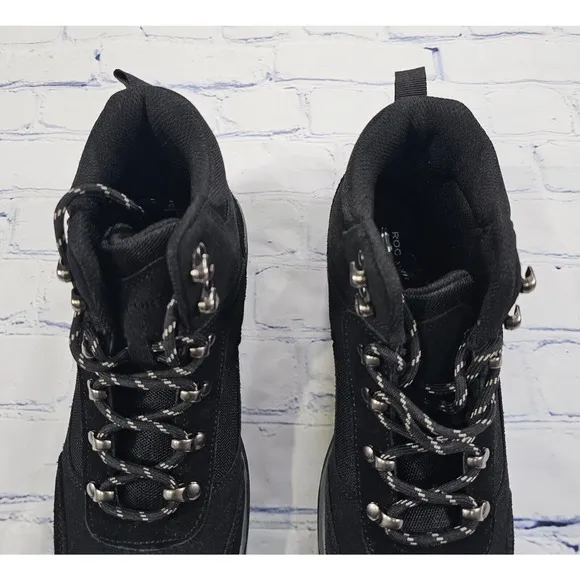 ROCKPORT Dickinson Suede Leather Hiker Hiking Boots Black CI8554 MENS SIZE 11.5