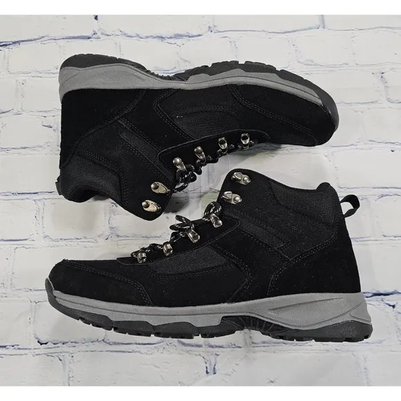 ROCKPORT Dickinson Suede Leather Hiker Hiking Boots Black CI8554 MENS SIZE 11.5