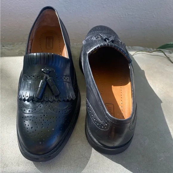 Rockport Mens Wing Tip Tassel Brogue Loafers 9.5 M Black Leather Sty3908