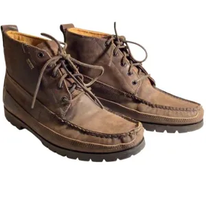 ROCKY Ankle Chukka Boots 11 Moc Toe Lace Up Waterproof Brown Suede Leather