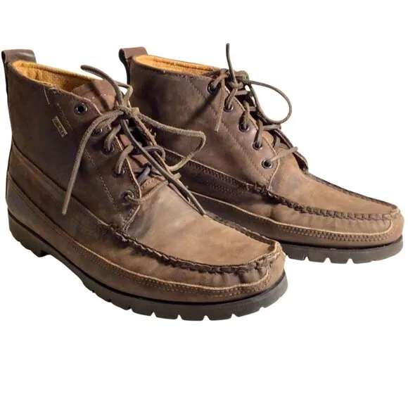 ROCKY Ankle Chukka Boots 11 Moc Toe Lace Up Waterproof Brown Suede Leather