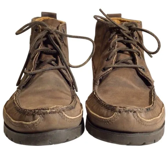 ROCKY Ankle Chukka Boots 11 Moc Toe Lace Up Waterproof Brown Suede Leather