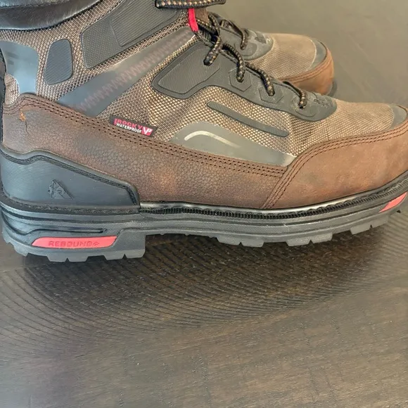 Rocky Dark Brown and Red Work Boots with Composite Toe Men’s Size 11.5