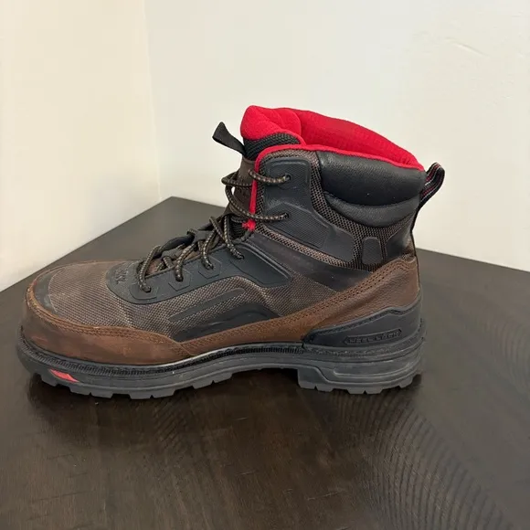Rocky Dark Brown and Red Work Boots with Composite Toe Men’s Size 11.5