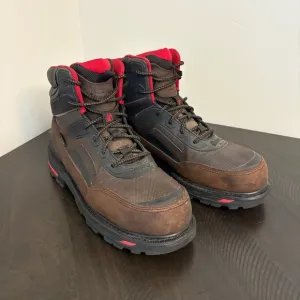 Rocky Dark Brown and Red Work Boots with Composite Toe Men’s Size 11.5