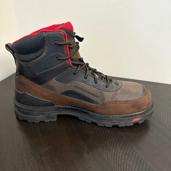 Rocky Dark Brown and Red Work Boots with Composite Toe Men’s Size 11.5