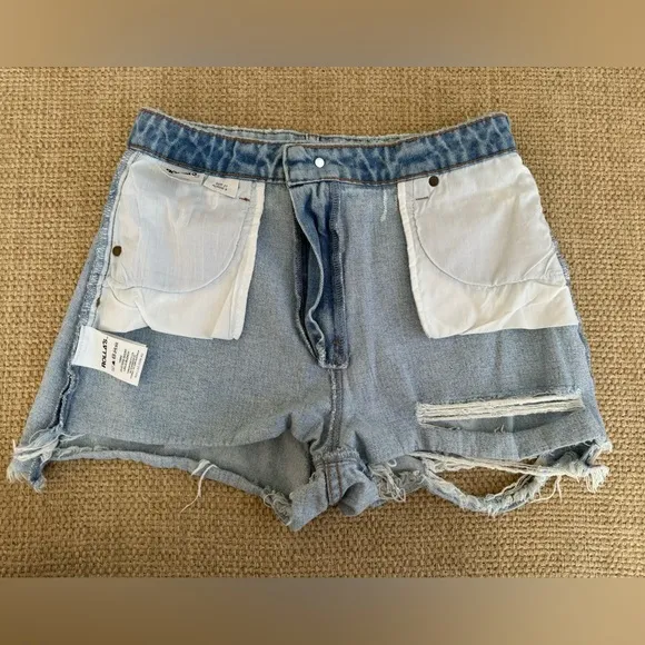ROLLA'S‎ Dusters High Rise Slim Denim Short, Size 27&quot;