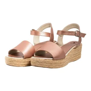 Rose Gold Espadrille Wedge Sandal